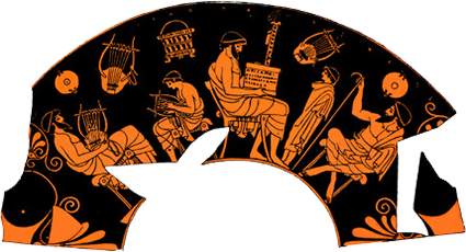 Griechische Vase mit Schulmotiven